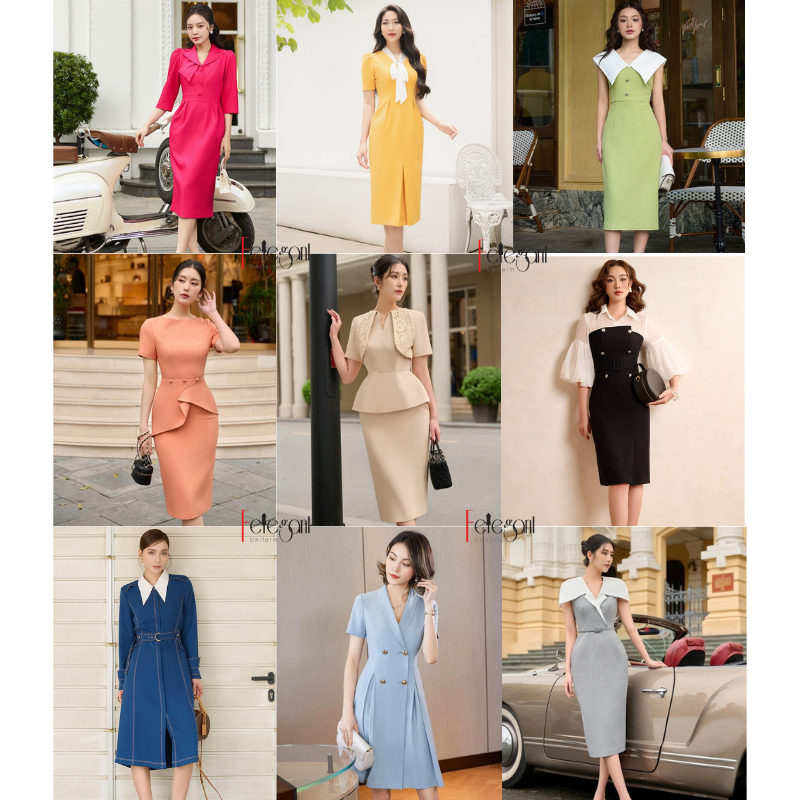 Đồng phục đầm công sở đa dạng, mới mẻ nhiều mẫu mã tại Felegant Đồng phục đầm công sở đa dạng, mới mẻ nhiều mẫu mã tại Felegant