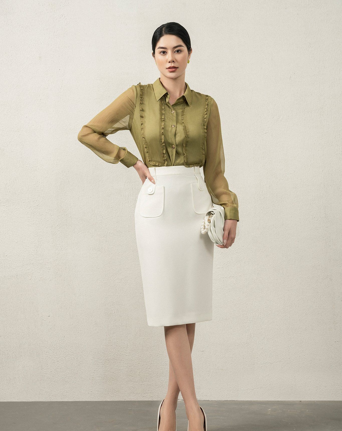 Chân váy bút chì basic dễ phối nhiều loại áo Chân váy bút chì basic dễ phối nhiều loại áo