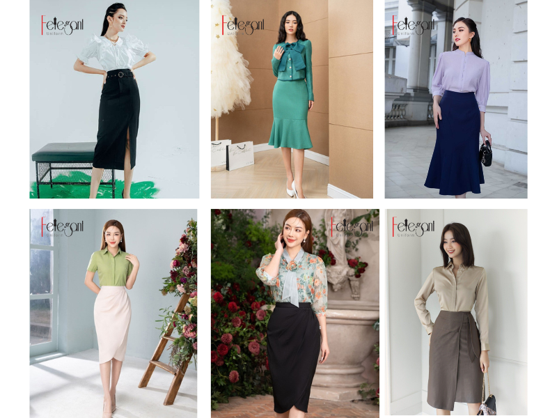 Các mẫu chân váy công sở đa dạng tai Felegant Các mẫu chân váy công sở đa dạng tai Felegant