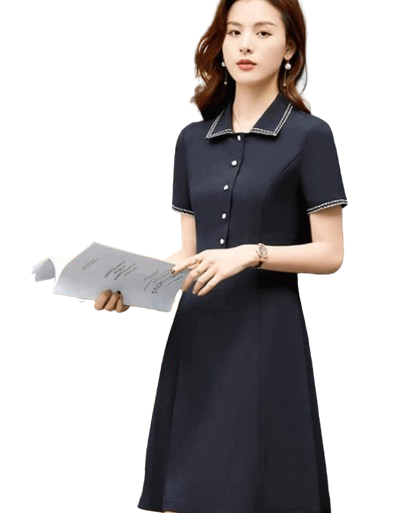 Đồng phục công sở đầm liền chữ A màu đen Đồng phục công sở đầm liền chữ A màu đen