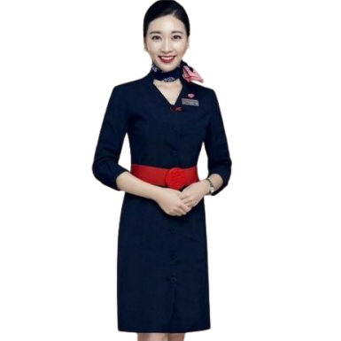 Đồng phục công sở đầm liền nơ cổ màu xanh đen Đồng phục công sở đầm liền nơ cổ màu xanh đen