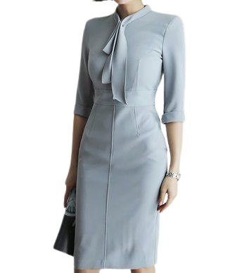 Đồng phục đầm liền công sở có nơ Đồng phục đầm liền công sở có nơ