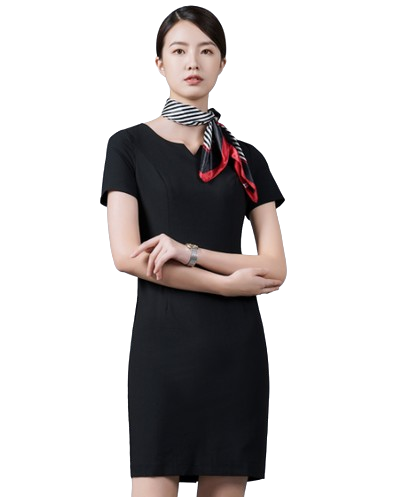 Đồng phục công sở đầm liền basic màu đen Đồng phục công sở đầm liền basic màu đen