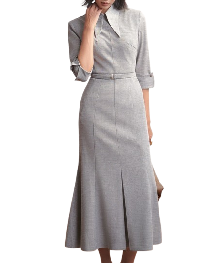 Đồng phục đầm liền váy đuôi cá xếp ly Đồng phục đầm liền váy đuôi cá xếp ly