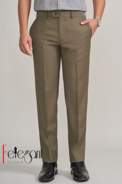 Đồng phục quần tây nam màu nâu không ly Đồng phục quần tây nam màu nâu không ly