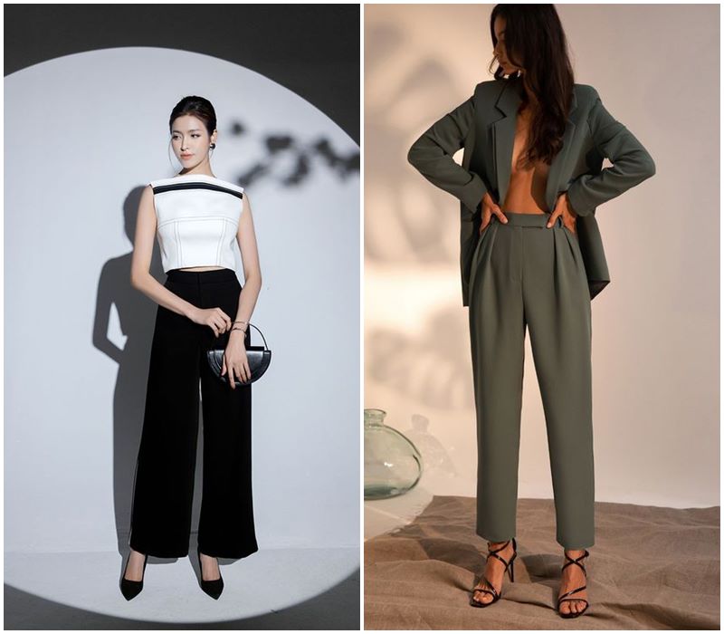 Đồng phục công sở quần tây nữ trẻ trung, hiện đại Đồng phục công sở quần tây nữ trẻ trung, hiện đại