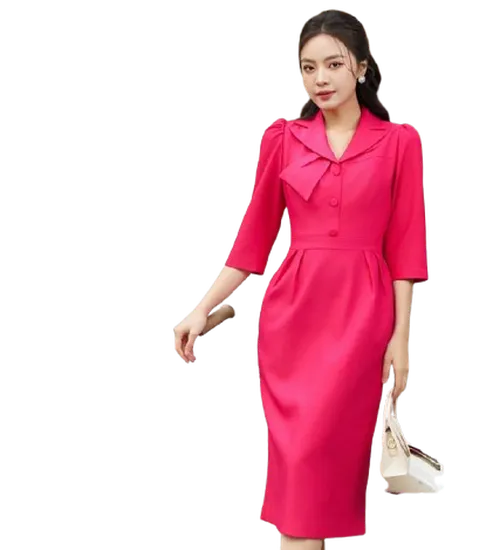 Đồng phục đầm liền cổ 2 ve