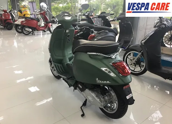 Mẫu vespa xanh rêu nhám bóng xu hướng hiên nay