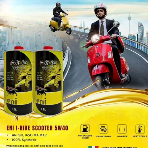 Nhớt Eni 5W40 -  iRide Scooter MA2 – Nhớt Eni cho Vespa