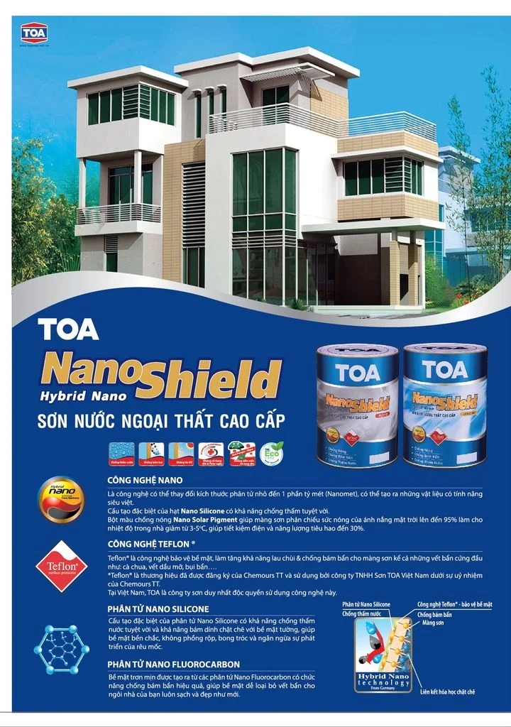 Tính năng vượt trội Sơn Toa NANOSHIELD Bảo vệ 10 năm Tính năng vượt trội Sơn Toa NANOSHIELD Bảo vệ 10 năm