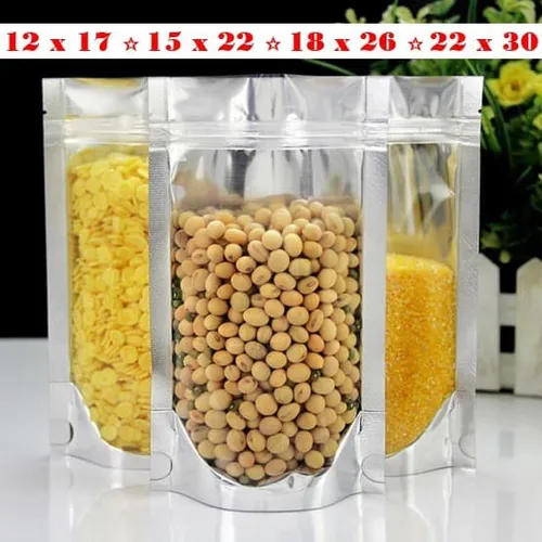 Túi Zipper Mặt Bạc Mặt Trong