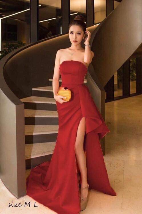 Váy xoè màu đỏ, đi dự tiệc, party, đám cưới | Shopee Việt Nam
