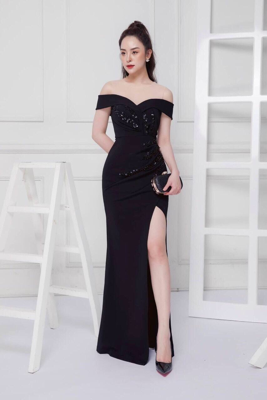 Đầm dài tay body xoè tầng dáng ngắn màu đen váy kiểu nữ tùng 3 tầng tôn  dáng sang chảnh mpb đi tiệc g612
