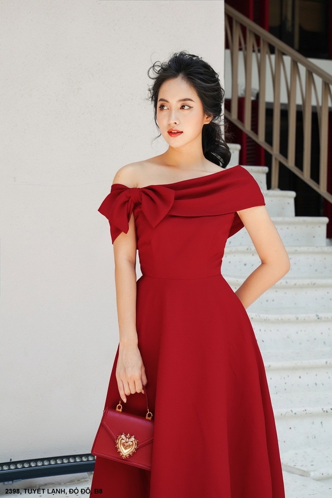 VÁY DẠ HỘI ML014  ĐỎ ĐÔ  Thanh An Dress