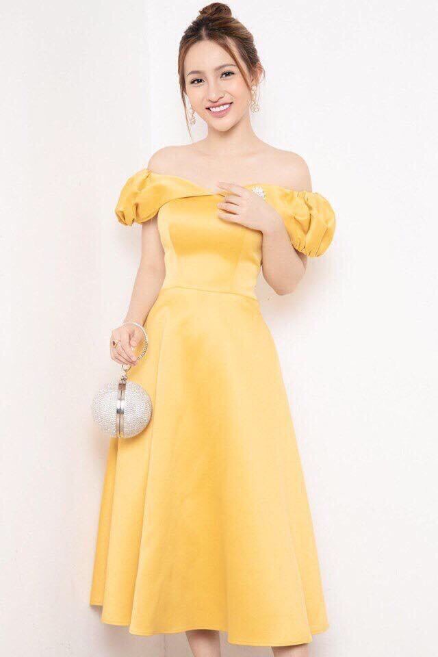 Đầm màu Vàng Ôm Hở Vai  Váy Đầm Dạ Hội Dự Tiệc Sang Trọng  Facebook