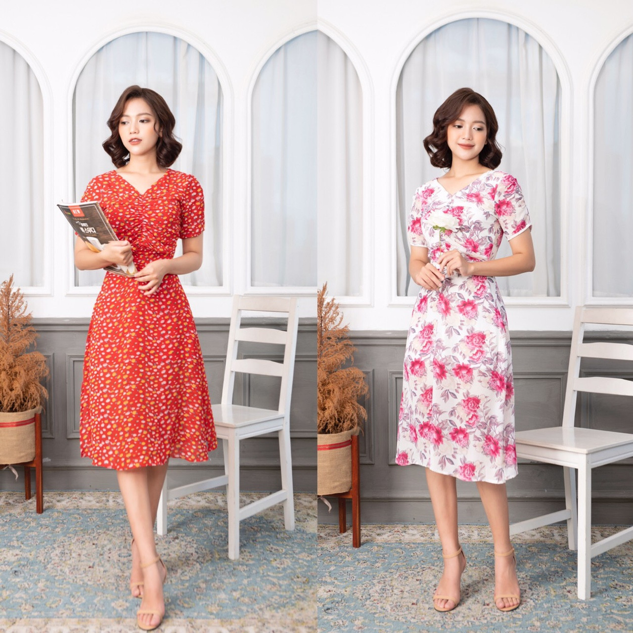 đầm hoa voan đầm hoa voan