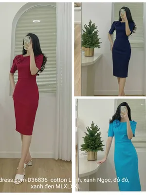 Đầm body kết bông tay lỡ