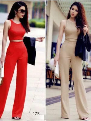 Set crop top quần ống rộng