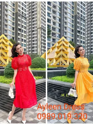 Áo dài ren chân váy dập ly đi tiệc đi chơi trẻ trung