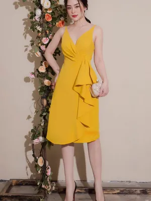 Đầm hai dây cổ tim