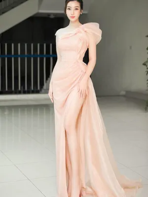Đầm dạ hội kim tuyến hồng trẻ trung
