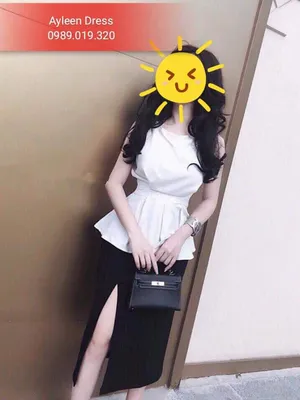 Set váy công sở đen trắng trẻ trung