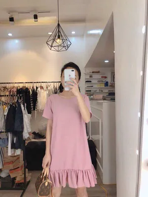Đầm suông đuôi cá công sở trẻ trung bầu bì bon chen được