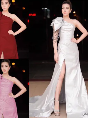 Đầm dạ hội xoè chuỗi vai