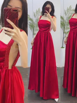 Đầm phi dự tiệc xòe 2 dây đính ngọc trẻ trung