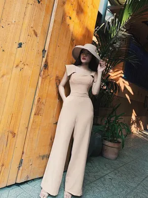 Jumpsuit tay con lưng thắt nơ cực dễ thương