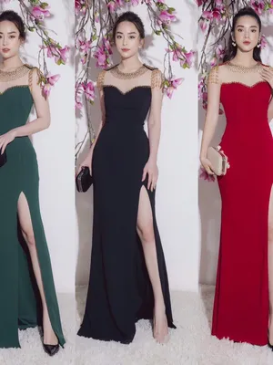 Đầm Dạ Hội xẻ tà đậm chất Hoàng Gia sang trọng