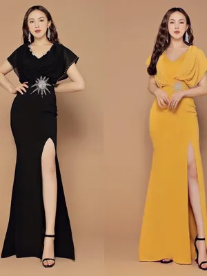Đầm dạ hội có tay kết Ngọc sao biển sang trọng