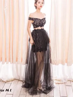 Đầm crop top xoè phối lưới cá tính