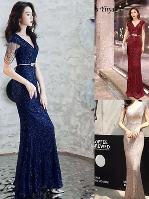 Đầm dạ hội kim sa đính chuỗi pha lê cuốn hút
