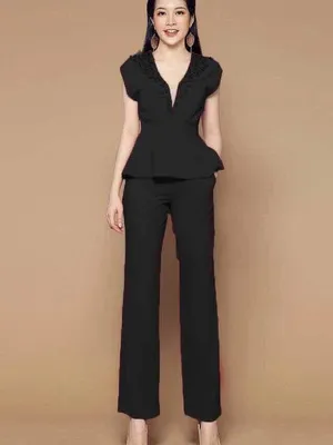 Sét đồ đẹp áo đính Ngọc quần ống suông