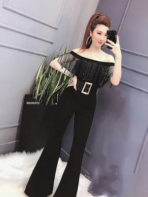 Jumpsuit tua rua trễ vai quyến rũ