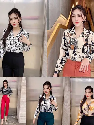 Áo sơ mi hoa văn tay dài siêu sang