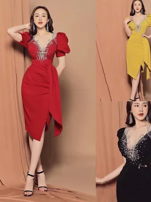 Đầm ôm body dự tiệc kết pha lê hình bướm