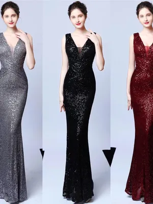 Đầm dạ hội đuôi cá kim sa sát nách ren ngực sang trọng