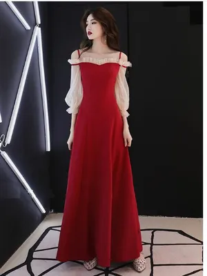Đầm dạ hội thiết kế tay lỡ rớt vai duyên dáng xinh xắn