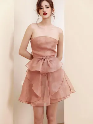 Đầm dự tiệc voan xòe cúp ngực dịu dàng ngọt ngào
