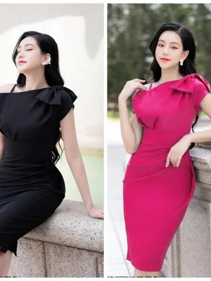 Đầm ôm body vai nơ một dây quyến rũ