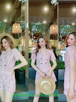 Set bộ đồ thiết kế quần short áo ren tay con cao cấp