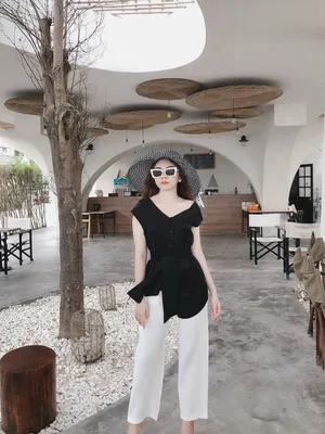 Set đồ thiết kế quần tây áo vạc xéo cao cấp