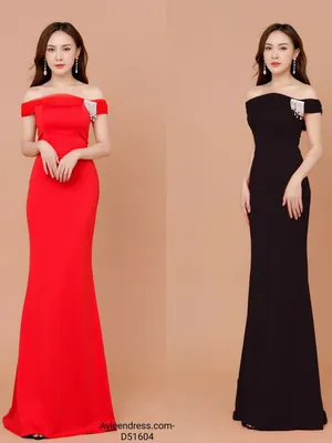 Đầm dạ hội đuôi Cá trễ vai sang trọng
