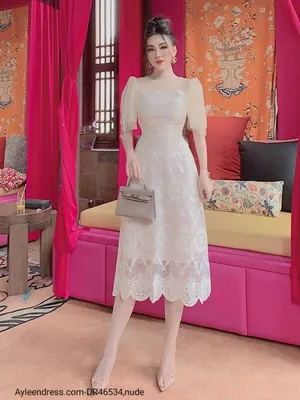 Đầm ren mềm dự tiệc cao cấp