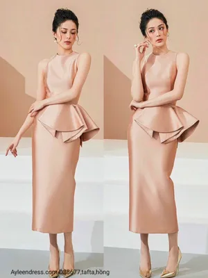 Đầm body tafta peplum