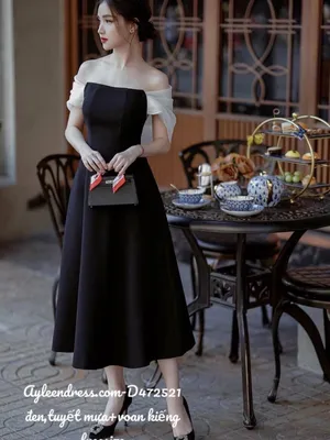 Đầm xoè kiểu cúp ngực phối tay voan kiếng