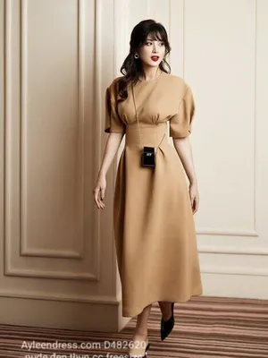 Đầm xòe kiểu dài tay con  phồng