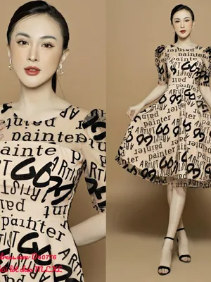 Đầm xoè chữ tay dài sang chảnh